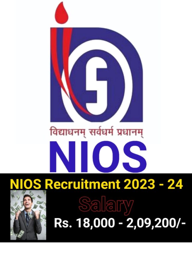 NIOS Recruitment 2023-24